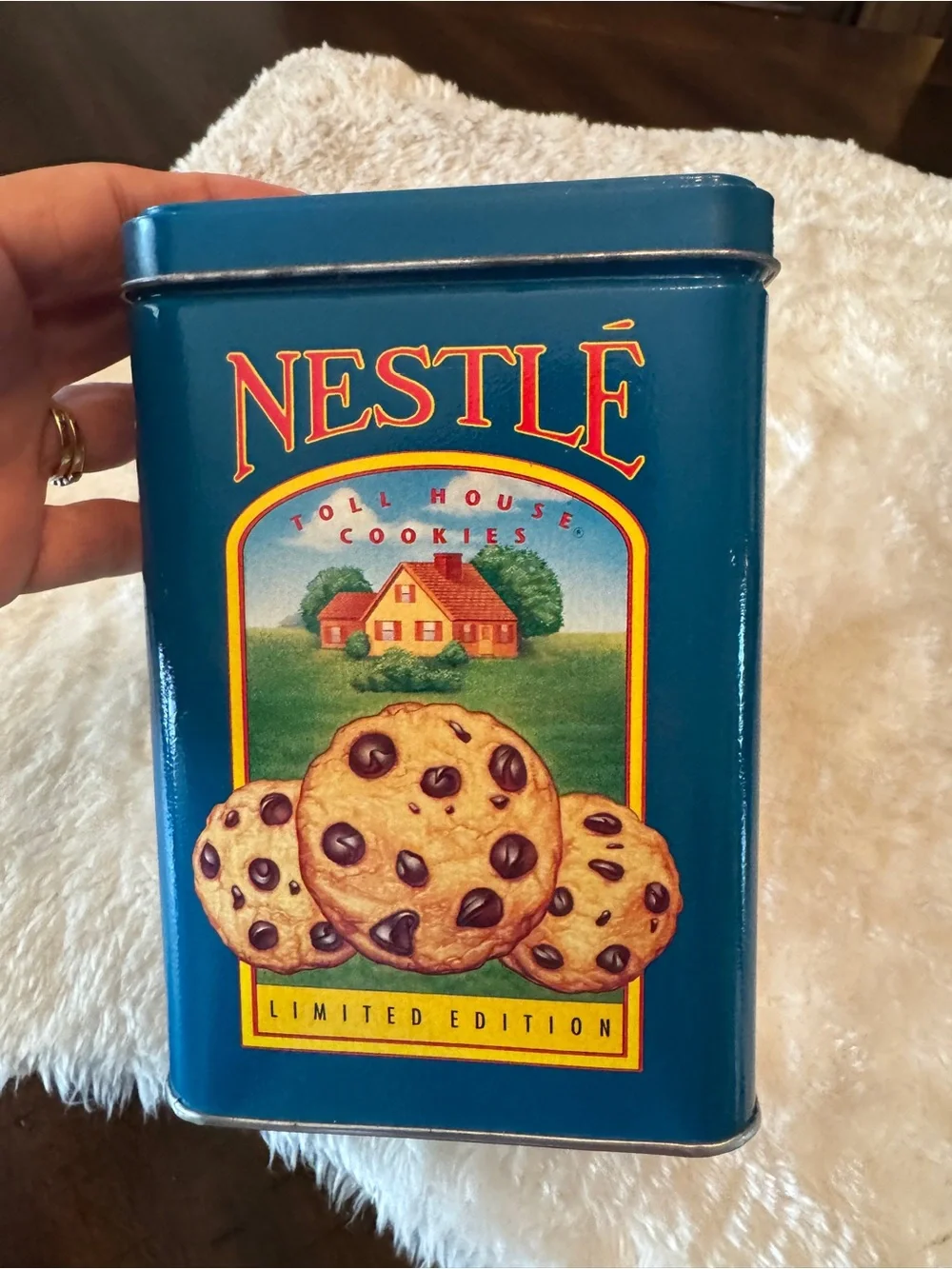 Vintage Nestlé Limited Edition Toll House Cookie Tin - Blue Collectible
